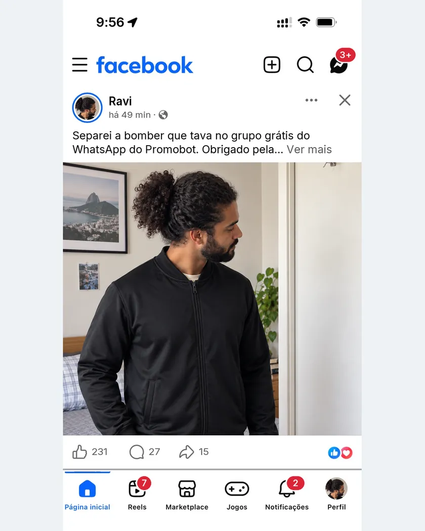 Publicação de quem encontrou oferta com o PromoBot
